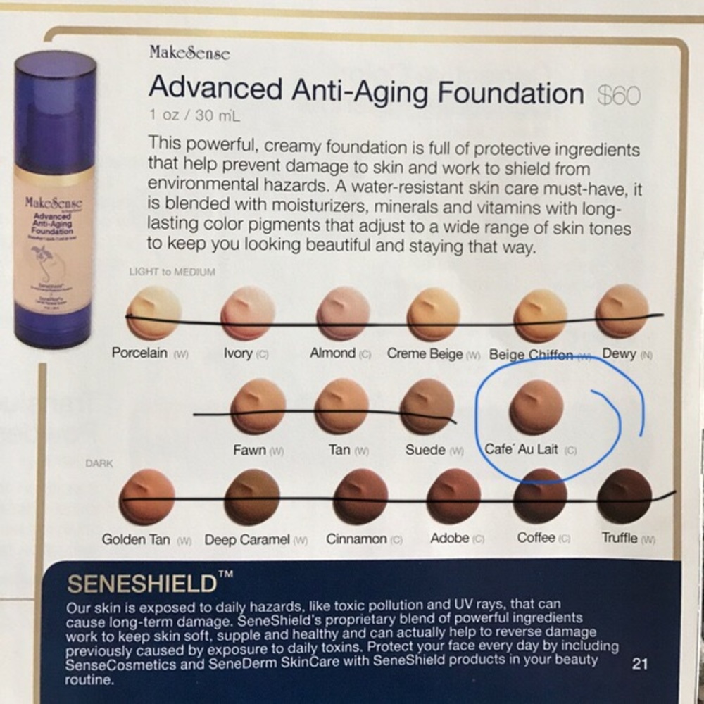 Senegence Anti-Aging Foundation Cafe Au Lait